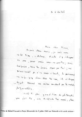 Lettres à Pierre Klossowski