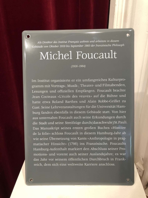 Foucault in Hamburg plaque