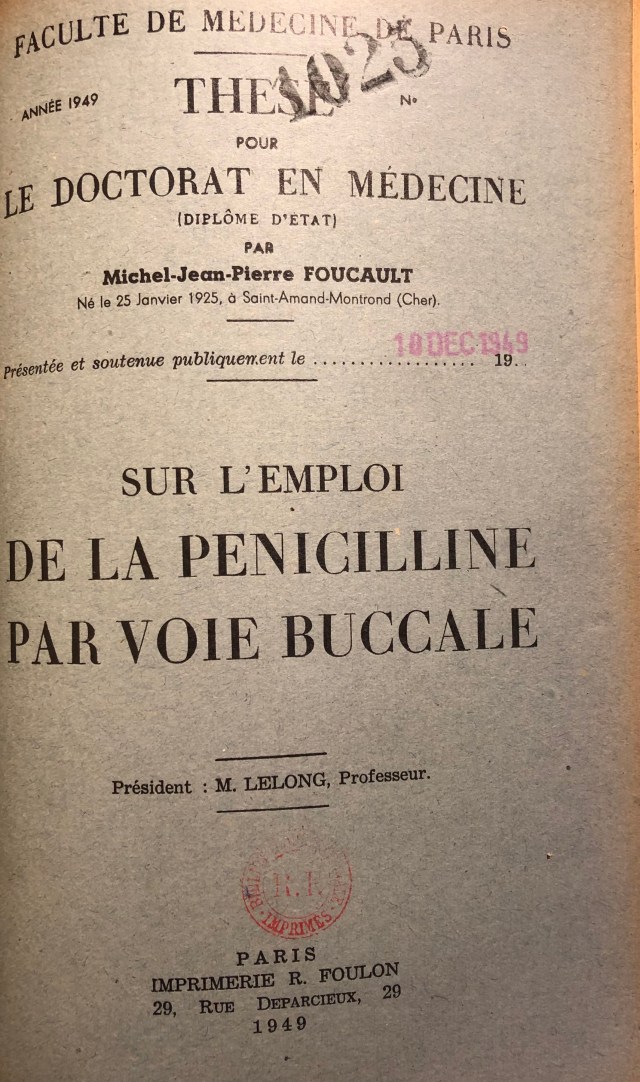 Foucault 1949 - Sur l'emploi de la penicilline 1.jpg