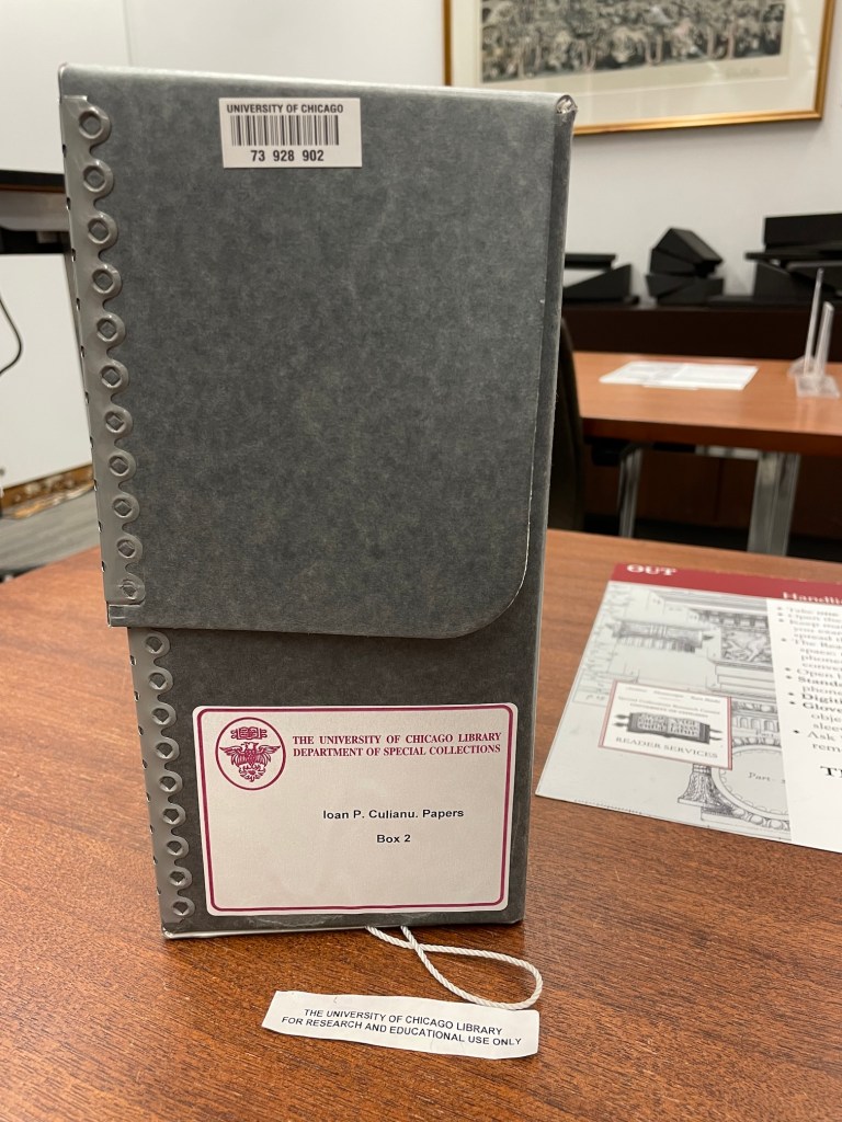 A box of files from the Culianu archives
