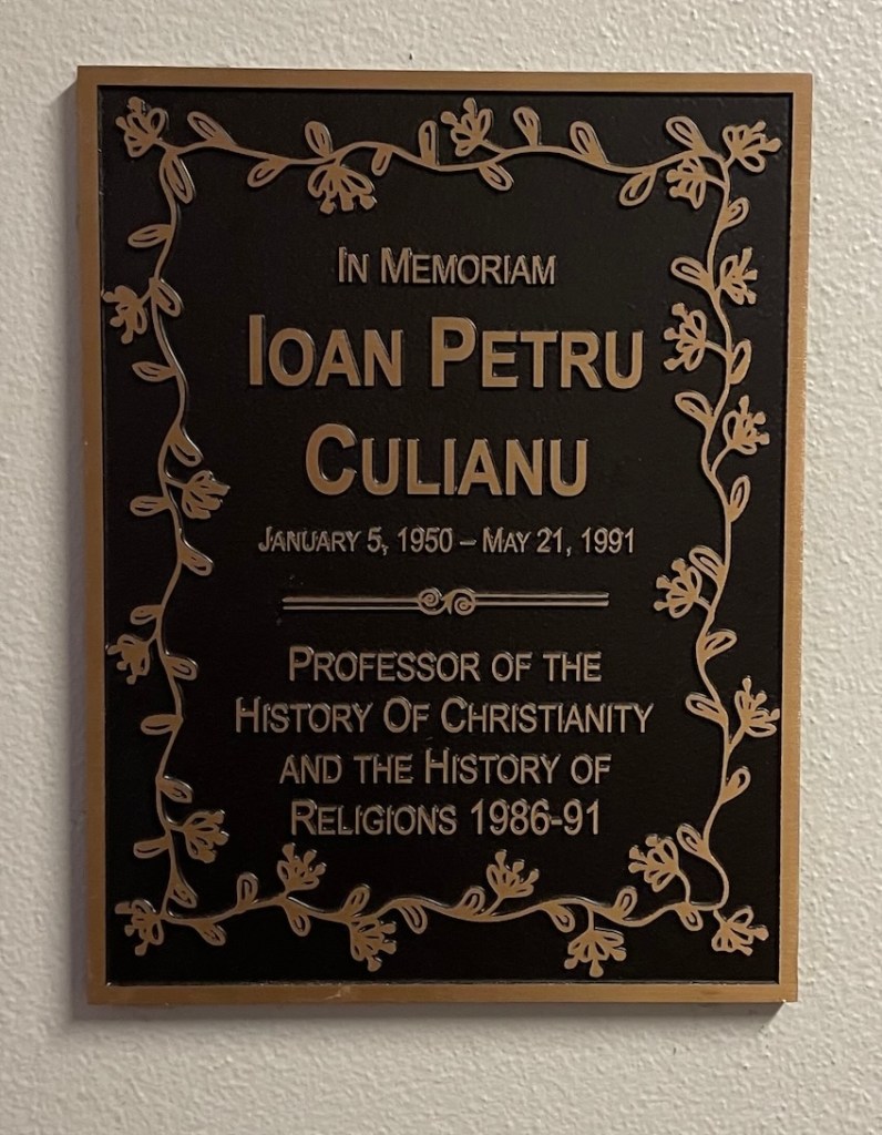 Plaque commemorating Ioan Culianu