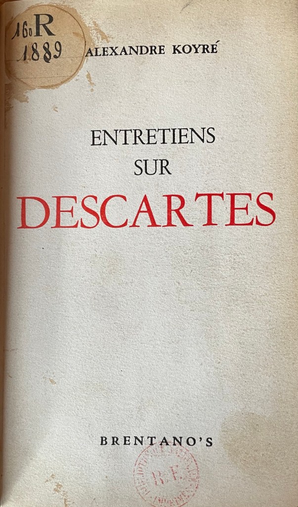 Entretiens sur Descartes