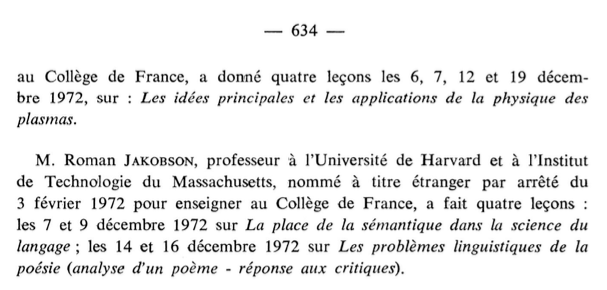 Annuaire du Collège de France, 1973, p. 634