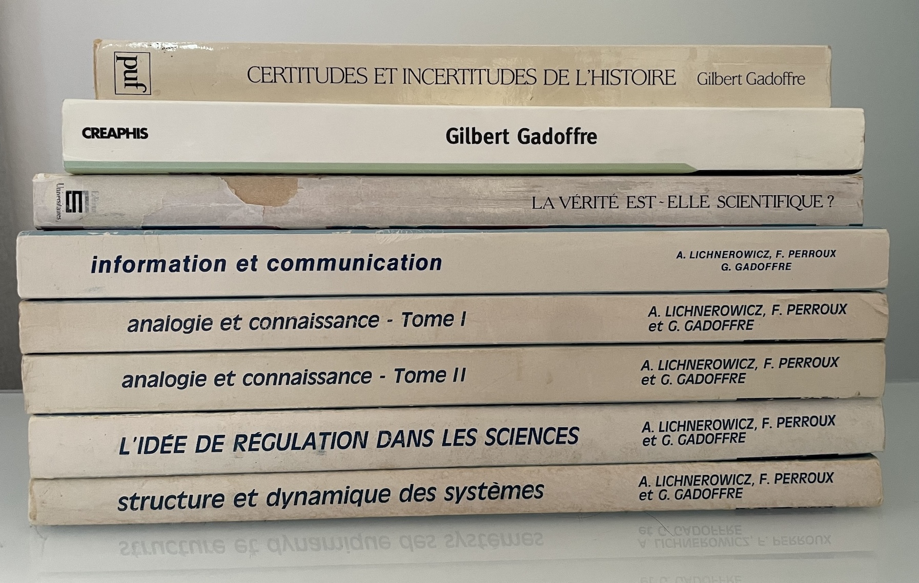 Some of the seminars edited by Gilbert Gadoffre and colleagues, an a book of dialogues about his work