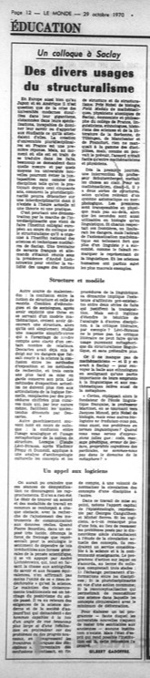 Le Monde column on conference